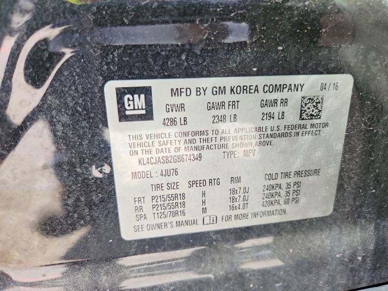 Aukcja sprzedaży 2016 Buick Encore, vin: KL4CJASB2GB674349, numer aukcji: 57520966