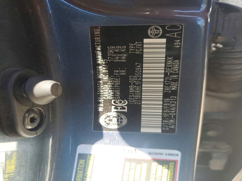 Aukcja sprzedaży 2015 Toyota Corolla, vin: 2T1BURHE1FC350947, numer aukcji: 57995556