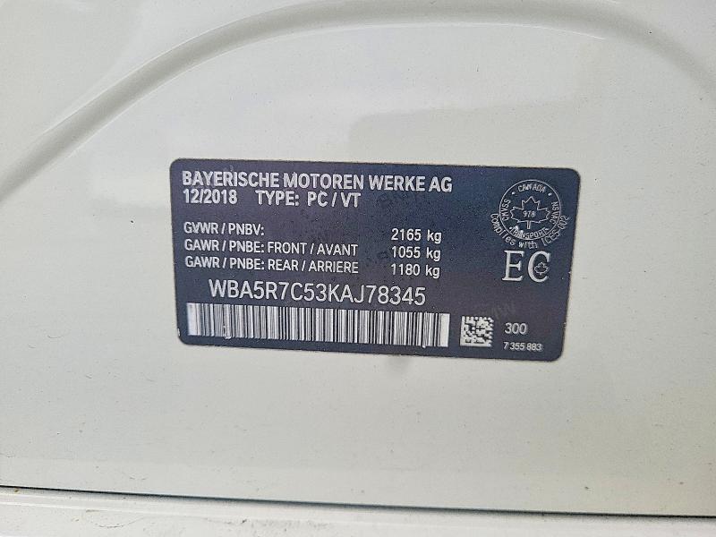 Продажа на аукционе авто 2019 Bmw 330xi, vin: WBA5R7C53KAJ78345, номер лота: 58658436