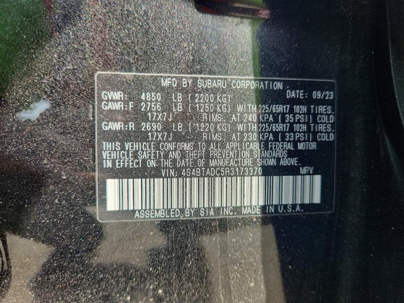 Продажа на аукционе авто 2024 Subaru Outback, vin: 4S4BTADC5R3173370, номер лота: 56499406