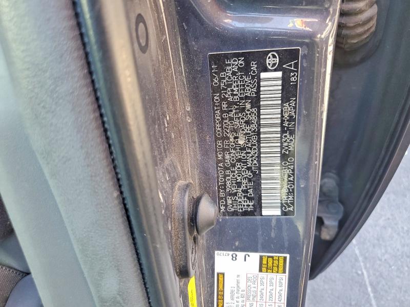 Продаж на аукціоні авто 2011 Toyota Prius, vin: JTDKN3DUXB1384858, номер лоту: 56186486