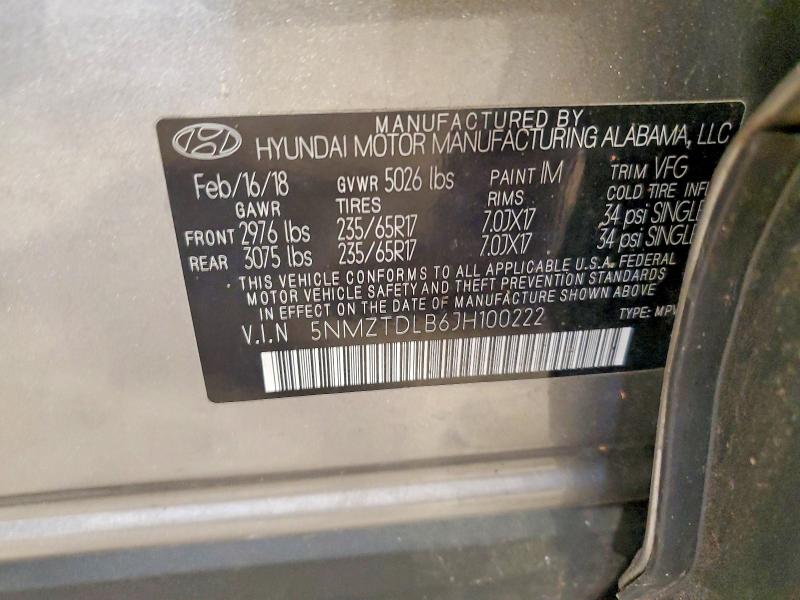 Продажа на аукционе авто 2018 Hyundai Santa Fe Sport, vin: 5NMZTDLB6JH100222, номер лота: 55651506