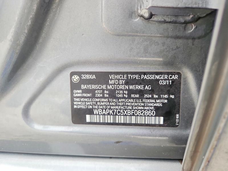 Продажа на аукционе авто 2011 Bmw 328, vin: WBAPK7C5XBF082860, номер лота: 58754976