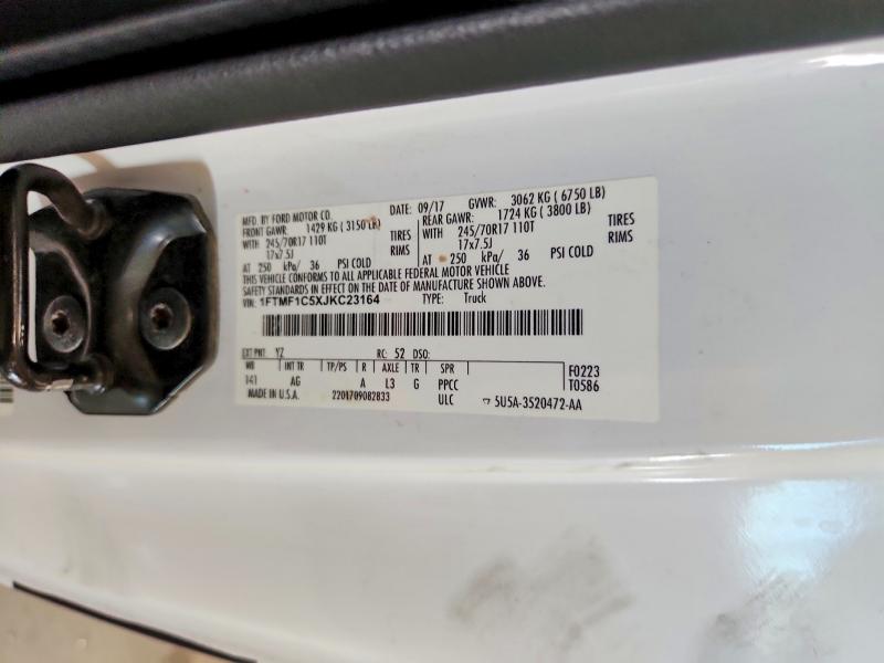 Продажа на аукционе авто 2018 Ford F150, vin: 1FTMF1C5XJKC23164, номер лота: 57701116