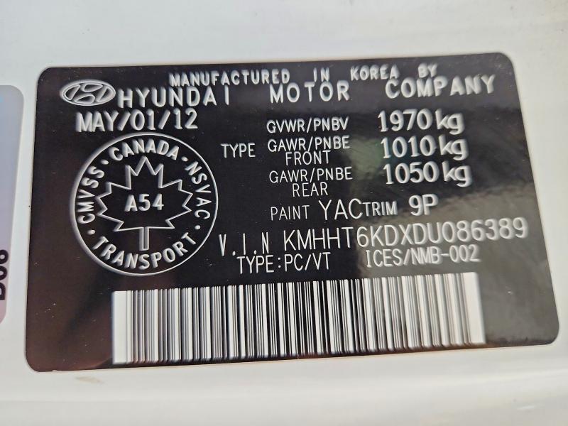 57935426 :رقم المزاد ، KMHHT6KDXDU086389 vin ، 2013 Hyundai Genesis Coupe مزاد بيع