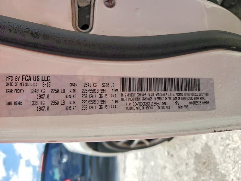 Aukcja sprzedaży 2016 Dodge Journey, vin: 3C4PDDGG0GT112954, numer aukcji: 55921006