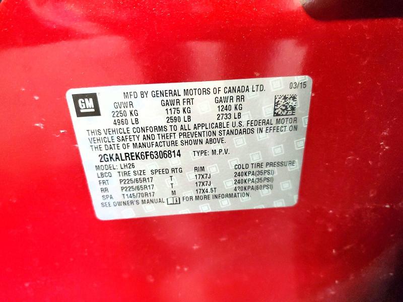 55689336 :رقم المزاد ، 2GKALREK6F6306814 vin ، 2015 Gmc Terrain مزاد بيع