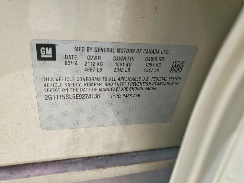 Продаж на аукціоні авто 2014 Chevrolet Impala, vin: 2G1115SL6E9274136, номер лоту: 59541766