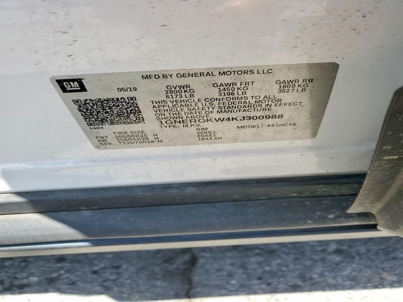 56170786 :رقم المزاد ، 1GNERGKW4KJ300988 vin ، 2019 Chevrolet Traverse مزاد بيع