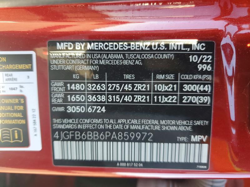 Продаж на аукціоні авто 2023 Mercedes-benz Gle, vin: 4JGFB6BB6PA859972, номер лоту: 56486666