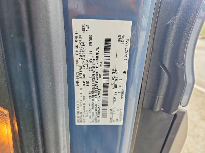 Продажа на аукционе авто 2020 Ford Transit, vin: 1FTBR3X87LKB27672, номер лота: 56423056