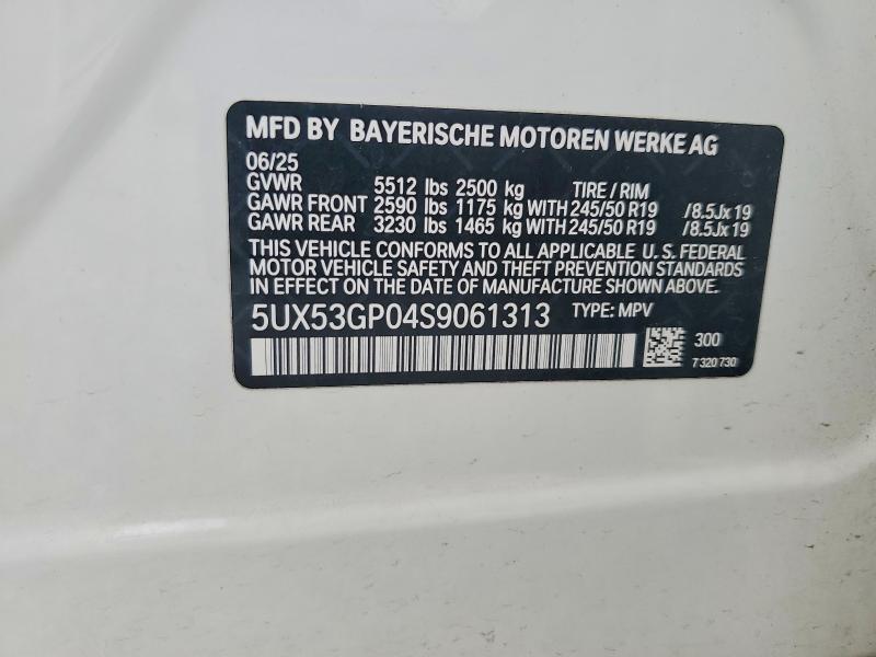 Aukcja sprzedaży 2025 Bmw X3, vin: 5UX53GP04S9061313, numer aukcji: 56618336
