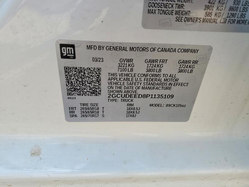 Продажа на аукционе авто 2023 Chevrolet Silverado, vin: 2GCUDEED8P1135109, номер лота: 56472966