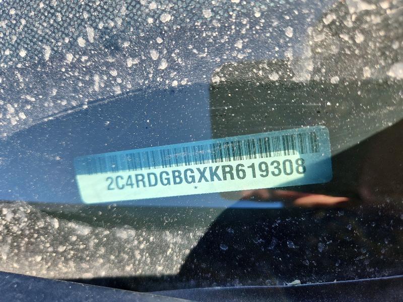 2019 Dodge Grand Caravan მანქანა იყიდება აუქციონზე, vin: 2C4RDGBGXKR619308, აუქციონის ნომერი: 57074916