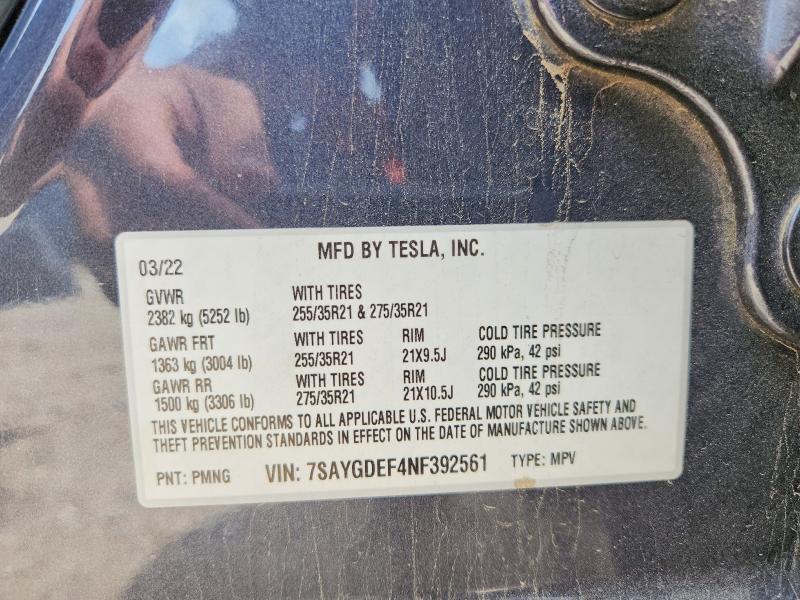 Продаж на аукціоні авто 2022 Tesla Model Y, vin: 7SAYGDEF4NF392561, номер лоту: 57065406