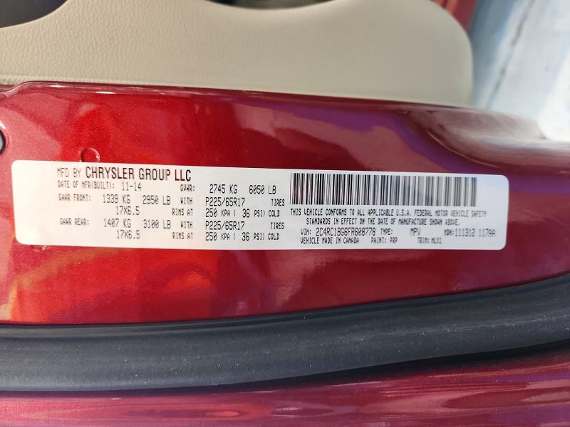 Продажа на аукционе авто 2015 Chrysler Town & Cnt, vin: 2C4RC1BG6FR608778, номер лота: 56935336