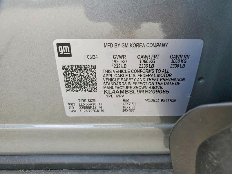 57888556 :رقم المزاد ، KL4AMBSL9RB209065 vin ، 2024 Buick Encore Gx مزاد بيع