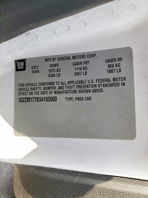 Продажа на аукционе авто 2009 Pontiac G6, vin: 1G2ZM177X94193000, номер лота: 55801756