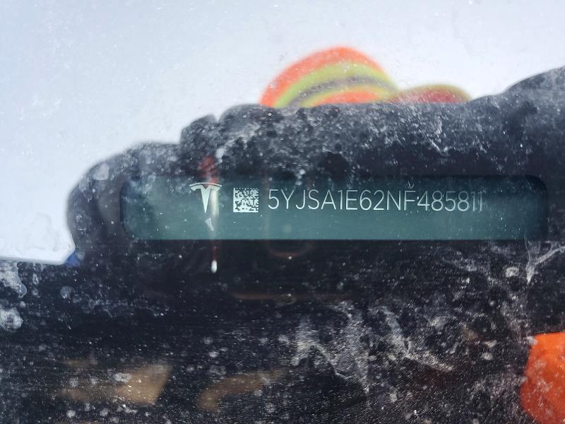 55535696 :رقم المزاد ، 5YJSA1E62NF485811 vin ، 2022 Tesla Model S مزاد بيع