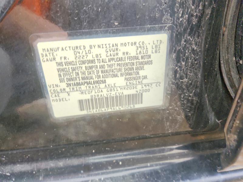 Продажа на аукционе авто 2010 Nissan Sentra, vin: 3N1AB6AP9AL690268, номер лота: 56731486