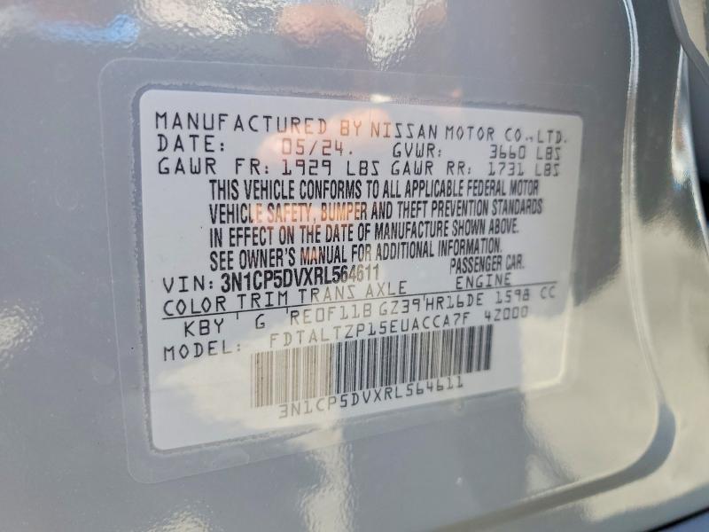 2024 Nissan Kicks მანქანა იყიდება აუქციონზე, vin: 3N1CP5DVXRL564611, აუქციონის ნომერი: 56691306