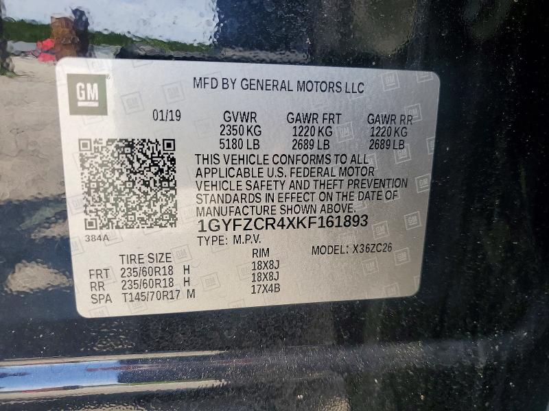 55492186 :رقم المزاد ، 1GYFZCR4XKF161893 vin ، 2019 Cadillac Xt4 مزاد بيع