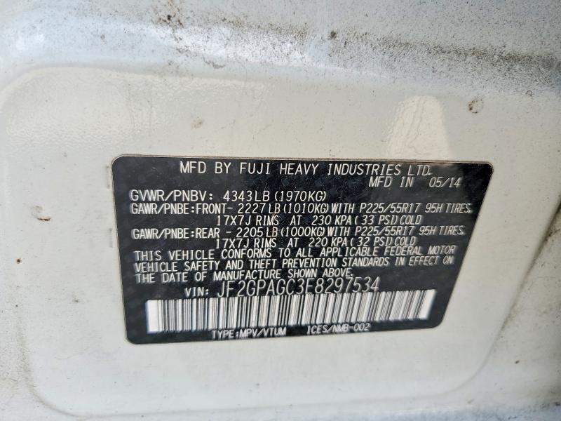 Продажа на аукционе авто 2014 Subaru Xv Crosstrek, vin: JF2GPAGC3E8297534, номер лота: 58410316