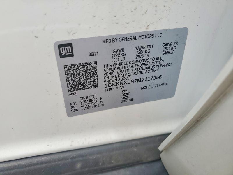 Aukcja sprzedaży 2021 Gmc Acadia, vin: 1GKKNXLS7MZ217356, numer aukcji: 55206126