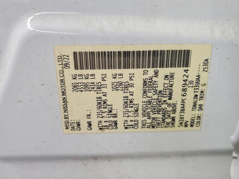 58222246 :رقم المزاد ، 5N1BT3BA4PC689424 vin ، 2023 Nissan Rogue مزاد بيع