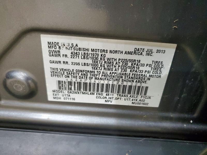 Продаж на аукціоні авто 2014 Mitsubishi Outlander Sport, vin: 4A4AP3AU1EE001325, номер лоту: 58988756