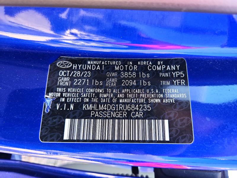 Aukcja sprzedaży 2024 Hyundai Elantra, vin: KMHLM4DG1RU684235, numer aukcji: 55804806