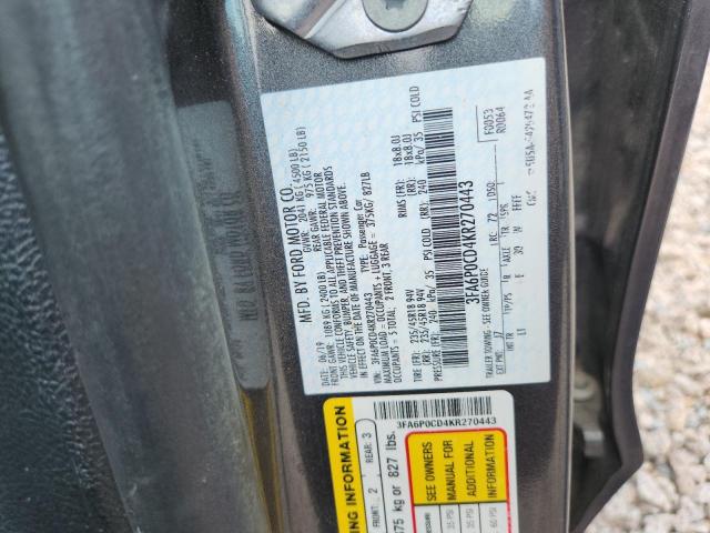 Aukcja sprzedaży 2019 Ford Fusion, vin: 3FA6P0CD4KR270443, numer aukcji: 58067956