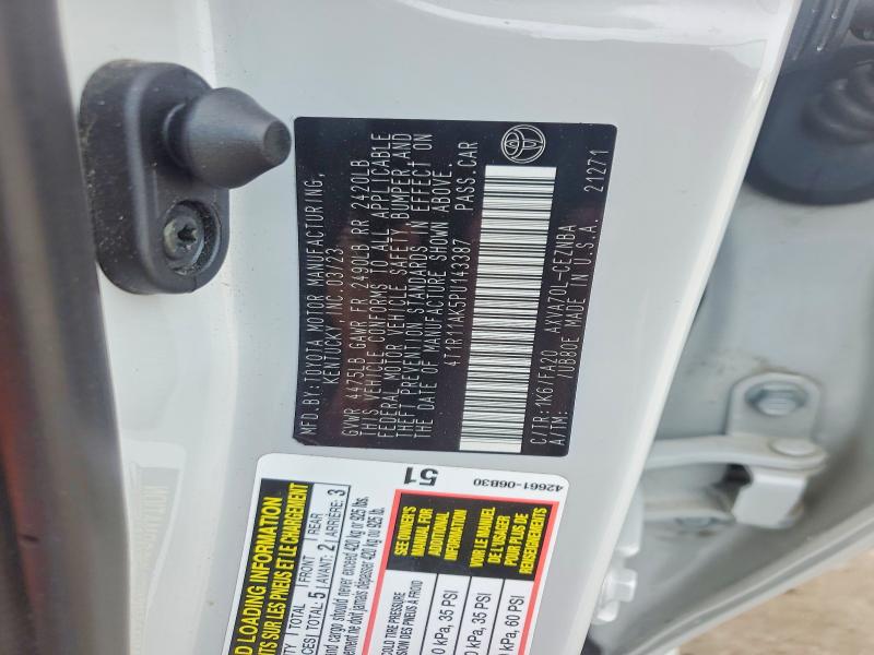 55762166 :رقم المزاد ، 4T1R11AK5PU143387 vin ، 2023 Toyota Camry مزاد بيع