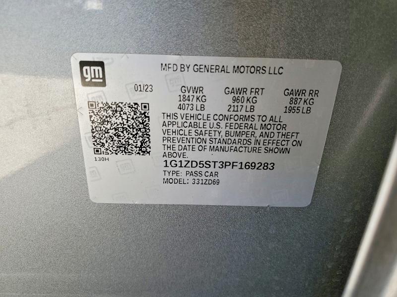 Продаж на аукціоні авто 2023 Chevrolet Malibu, vin: 1G1ZD5ST3PF169283, номер лоту: 56867486