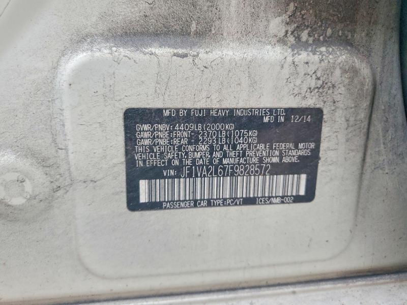 Продаж на аукціоні авто 2015 Subaru Wrx, vin: JF1VA2L67F9828572, номер лоту: 55618776