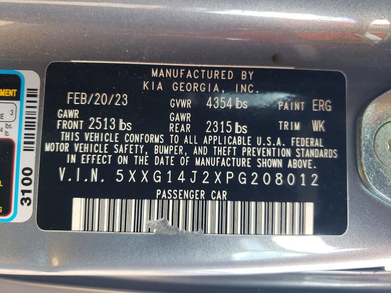Продажа на аукционе авто 2023 Kia K5, vin: 5XXG14J2XPG208012, номер лота: 55640456