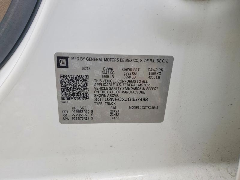 56933436 :رقم المزاد ، 3GTU2NECXJG357498 vin ، 2018 Gmc Sierra مزاد بيع
