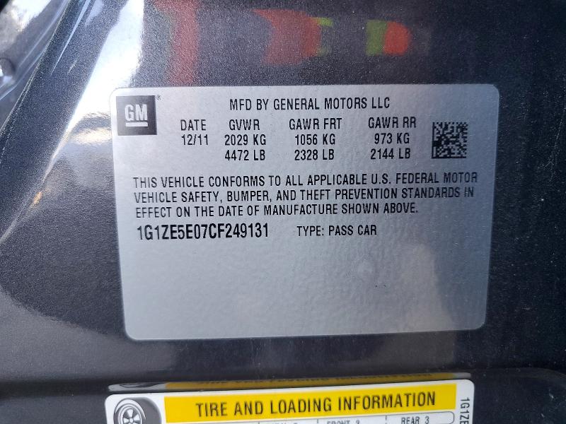 2012 Chevrolet Malibu მანქანა იყიდება აუქციონზე, vin: 1G1ZE5E07CF249131, აუქციონის ნომერი: 56306726