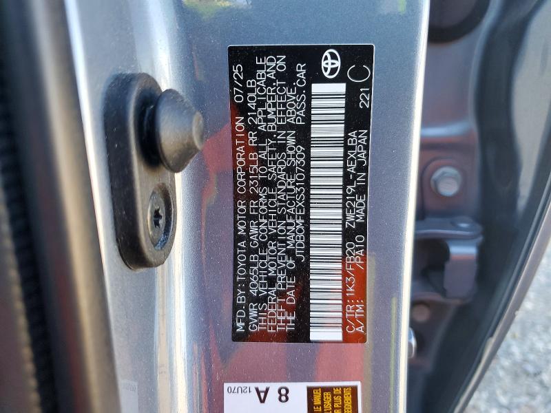 Aukcja sprzedaży 2025 Toyota Corolla Hybrid, vin: JTDBCMFEXS3107309, numer aukcji: 57074896