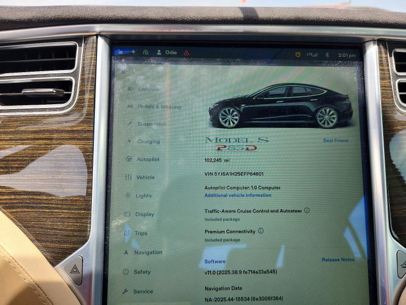 Aukcja sprzedaży 2014 Tesla Model S, vin: 5YJSA1H25EFP64601, numer aukcji: 58927986