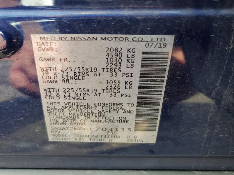 Продаж на аукціоні авто 2020 Nissan Rogue, vin: 5N1AT2MTXLC703115, номер лоту: 59353006