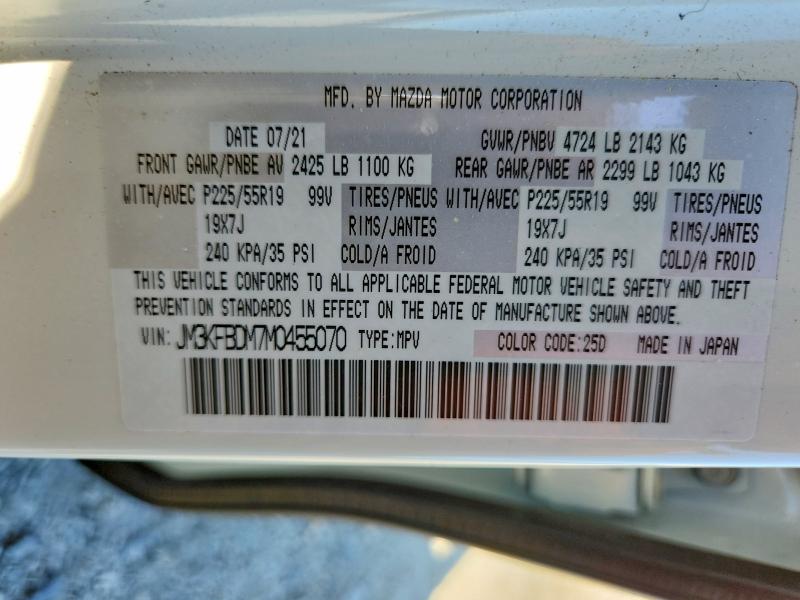 Aukcja sprzedaży 2021 Mazda Cx-5, vin: JM3KFBDM7M0455070, numer aukcji: 58281246