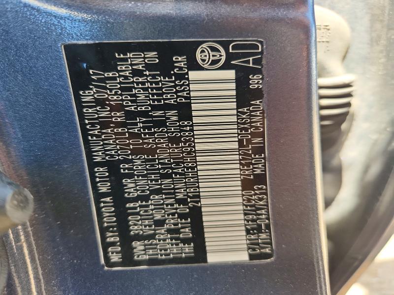 Aukcja sprzedaży 2017 Toyota Corolla, vin: 2T1BURHE8HC953848, numer aukcji: 55193886