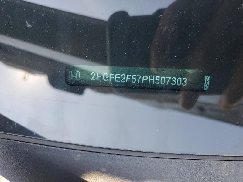 58362756 :رقم المزاد ، 2HGFE2F57PH507303 vin ، 2023 Honda Civic مزاد بيع