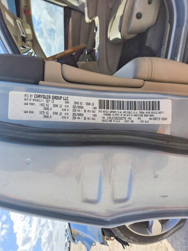 57600206 :رقم المزاد ، 1C4RJFCG0DC522776 vin ، 2013 Jeep Grand Cherokee مزاد بيع