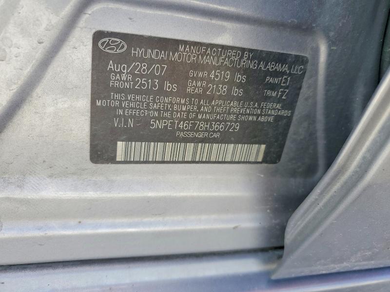 Aukcja sprzedaży 2008 Hyundai Sonata, vin: 5NPET46F78H366729, numer aukcji: 56731426