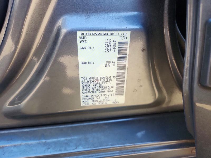 2016 Nissan Altima მანქანა იყიდება აუქციონზე, vin: 1N4AL3APXGC109735, აუქციონის ნომერი: 58236626