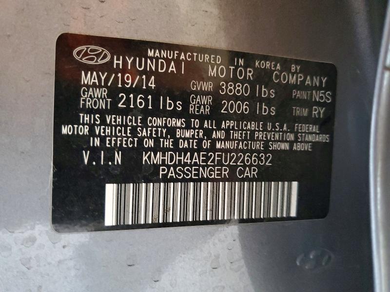 Продаж на аукціоні авто 2015 Hyundai Elantra, vin: KMHDH4AE2FU226632, номер лоту: 57959256