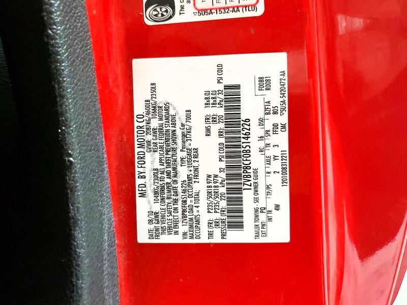 Aukcja sprzedaży 2011 Ford Mustang, vin: 1ZVBP8CF0B5146226, numer aukcji: 56979536