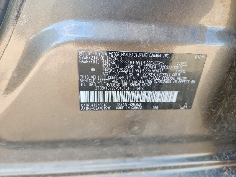 Aukcja sprzedaży 2011 Toyota Rav4, vin: 2T3BK4DV9BW046764, numer aukcji: 56363826